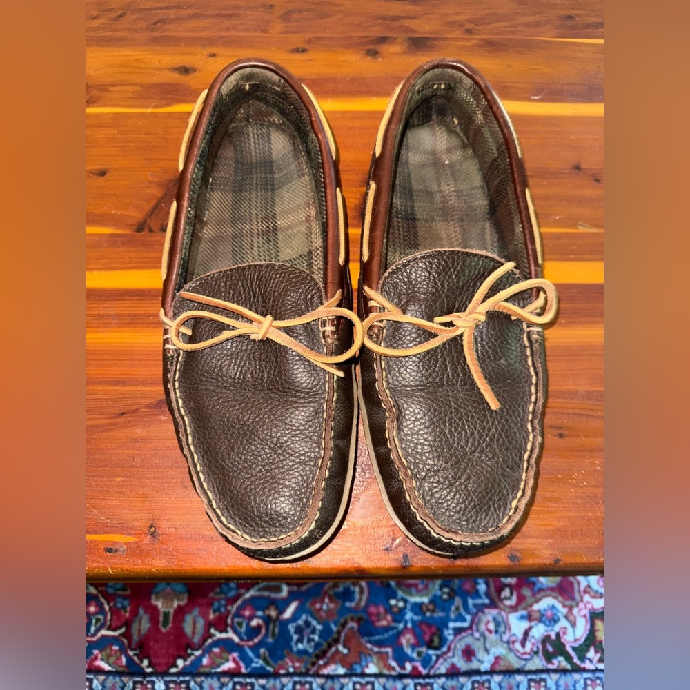 L.L.Bean Pebble Leather Moccasin Slip-On Loafers Mens size 13